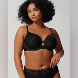 Soma black Lightest Lift Smooth Perfect Coverage convertible strap bra, 36DD.